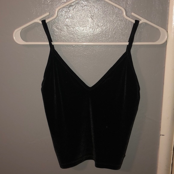 Black Velvet Crop Top - Picture 1 of 2